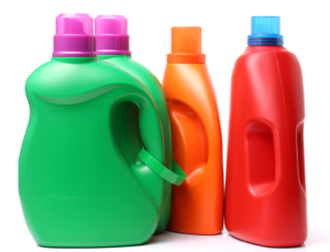 Laundry soap jugs.