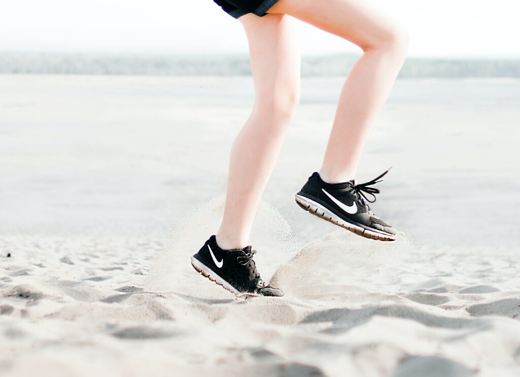 running in place in sand